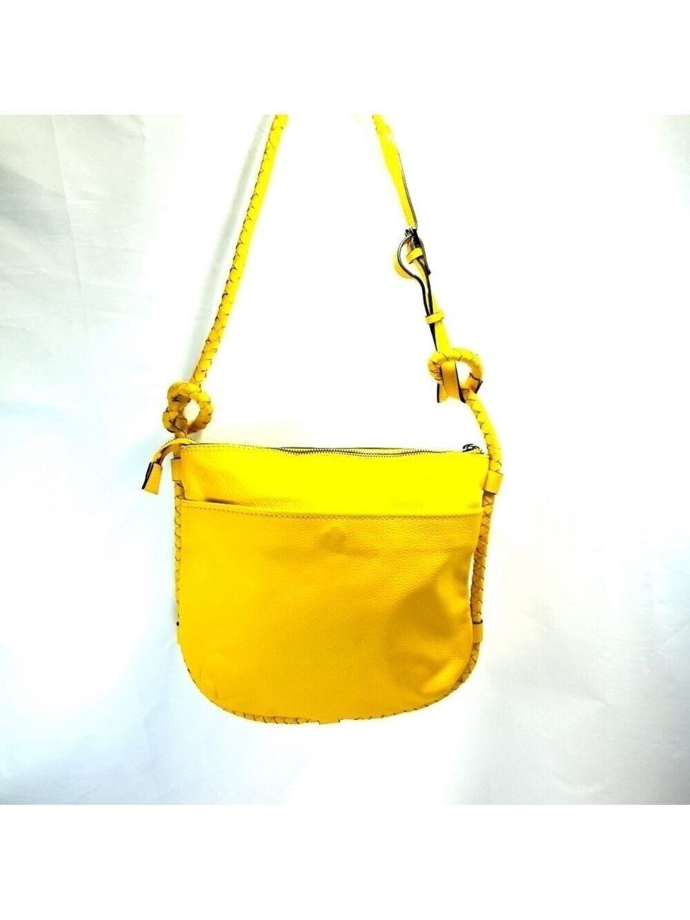 Tahari Yellow Leather Shoulder Bag